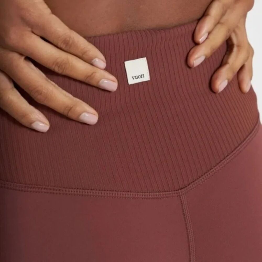 Vuori Rib Studio Legging Pink Mauve Large - Picture 2 of 9